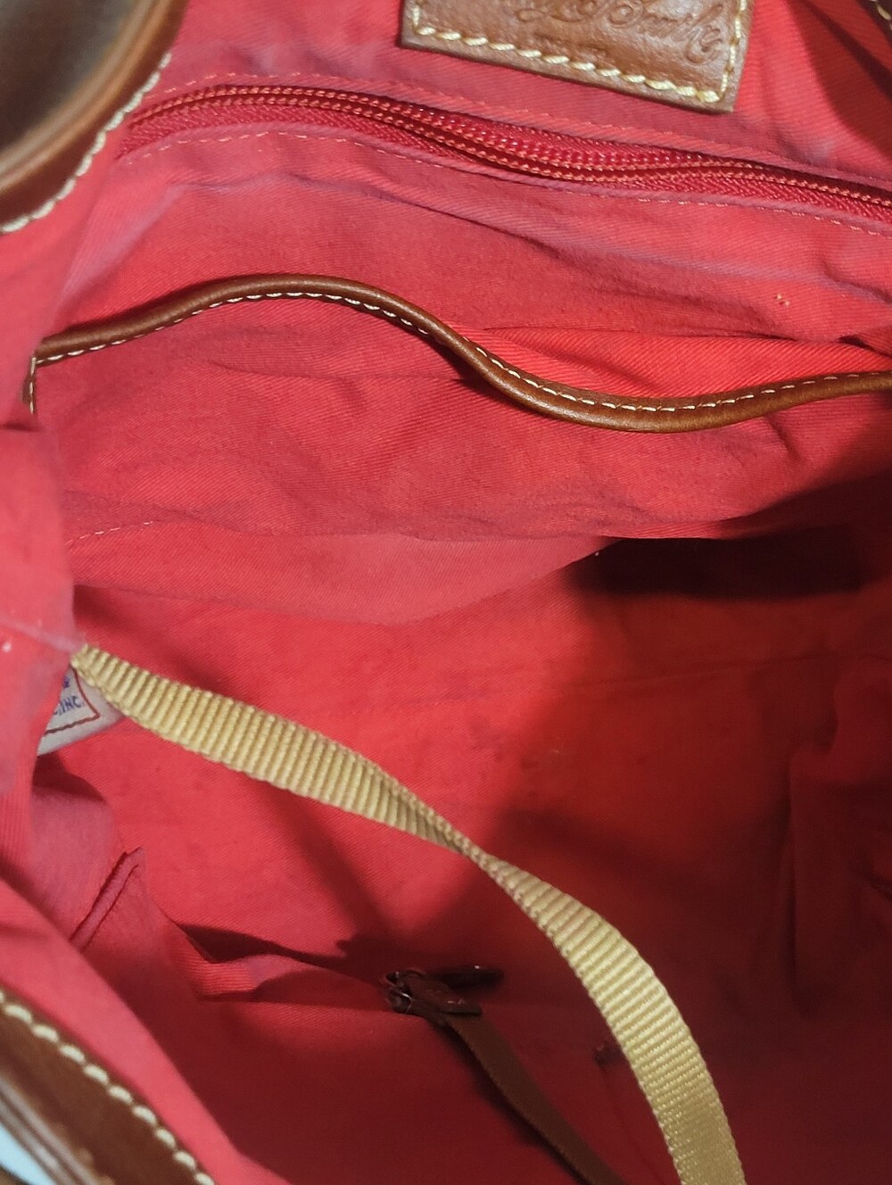 Dooney & Bourke Chestnut Brown Leather Shoulder Bag with Polished Hardware - Picture 9 of 15